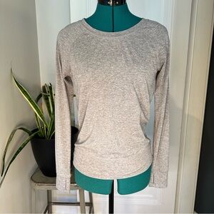 Yogalicious Split Back Top Heather Grey XS